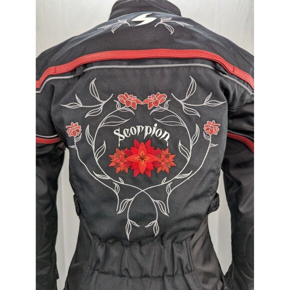 Scorpion Exo Padded Women Black with Floral Motorcycle Jacket Size Small - Picture 4 of 15